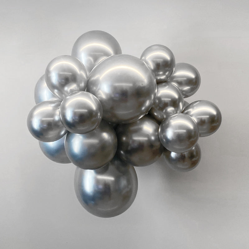 10" Latex Balloons 50 Pcs Chrome Silver