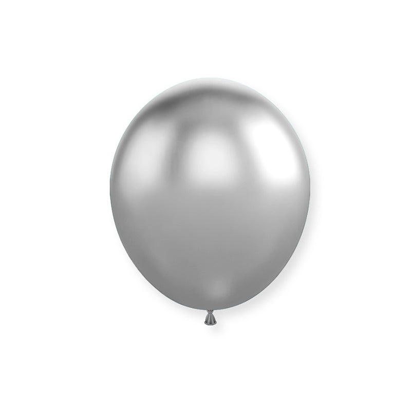 10" Latex Balloons 50 Pcs Chrome Silver