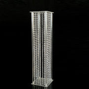 36" Tall Wedding Flower Stand, Acrylic Vase Column Geometric Centerpiece
