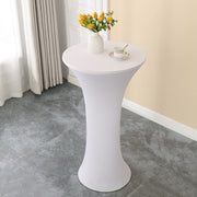 Stretch Round Tablecloth Fitted Highboy Stretch Table Cover High Top Round Cocktail Tablecloth for Bar Wedding Party Banquet