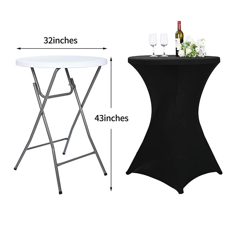 Cocktail Table Covers Fitted Stretch Square Corners Table Cover High Top Cocktail Round Tablecloth for Party, Wedding, Birthday, Banquet