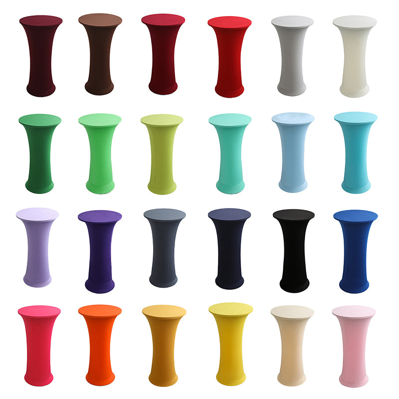Stretch Round Tablecloth Fitted Highboy Stretch Table Cover High Top Round Cocktail Tablecloth for Bar Wedding Party Banquet