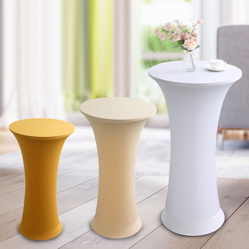 Stretch Round Tablecloth Fitted Highboy Stretch Table Cover High Top Round Cocktail Tablecloth for Bar Wedding Party Banquet