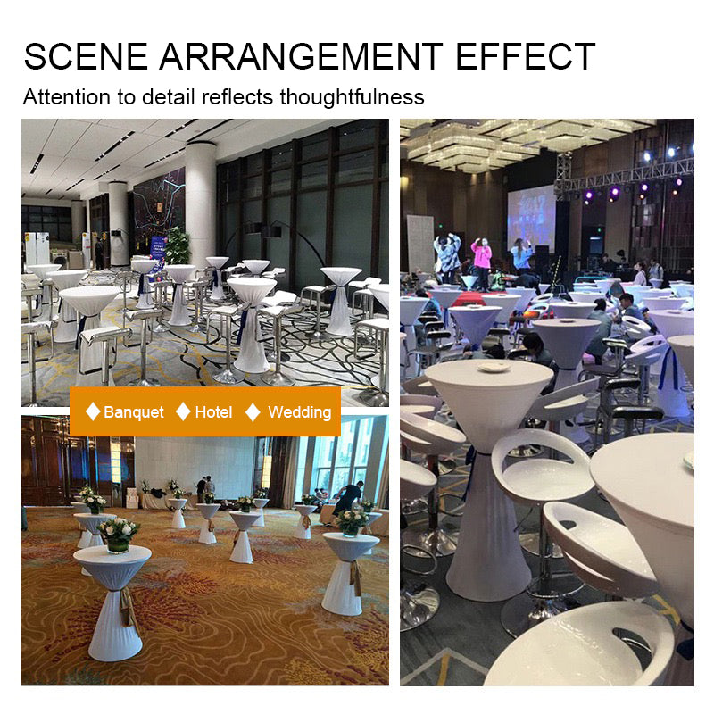 Stretch Round Tablecloth Fitted Highboy Stretch Table Cover High Top Round Cocktail Tablecloth for Bar Wedding Party Banquet