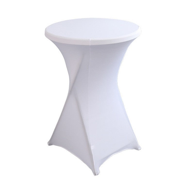 Cocktail Table Covers Fitted Stretch Square Corners Table Cover High Top Cocktail Round Tablecloth for Party, Wedding, Birthday, Banquet