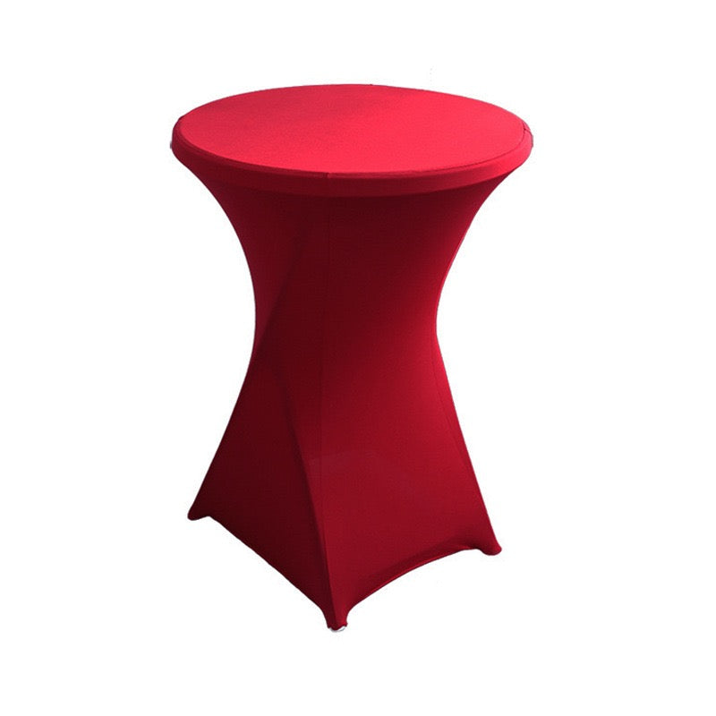 Cocktail Table Covers Fitted Stretch Square Corners Table Cover High Top Cocktail Round Tablecloth for Party, Wedding, Birthday, Banquet