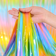 4 Pack Maca Colorful Foil Fringe Curtain Party Backdrop 3.3x6.6 Ft