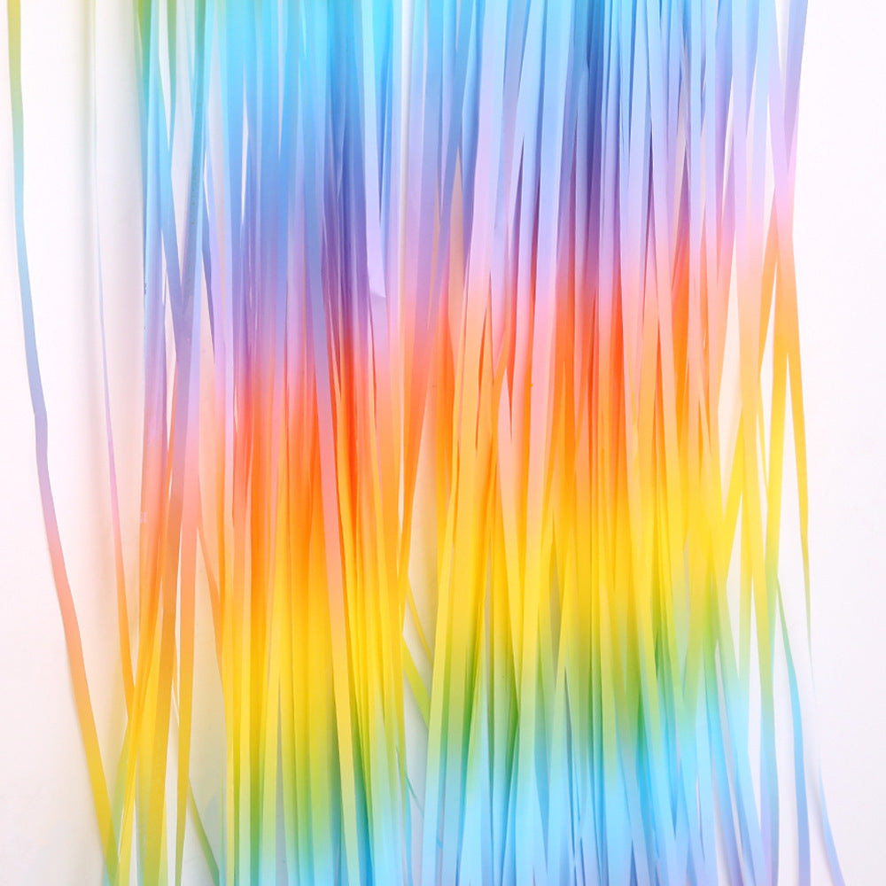 4 Pack Maca Colorful Foil Fringe Curtain Party Backdrop 3.3x6.6 Ft