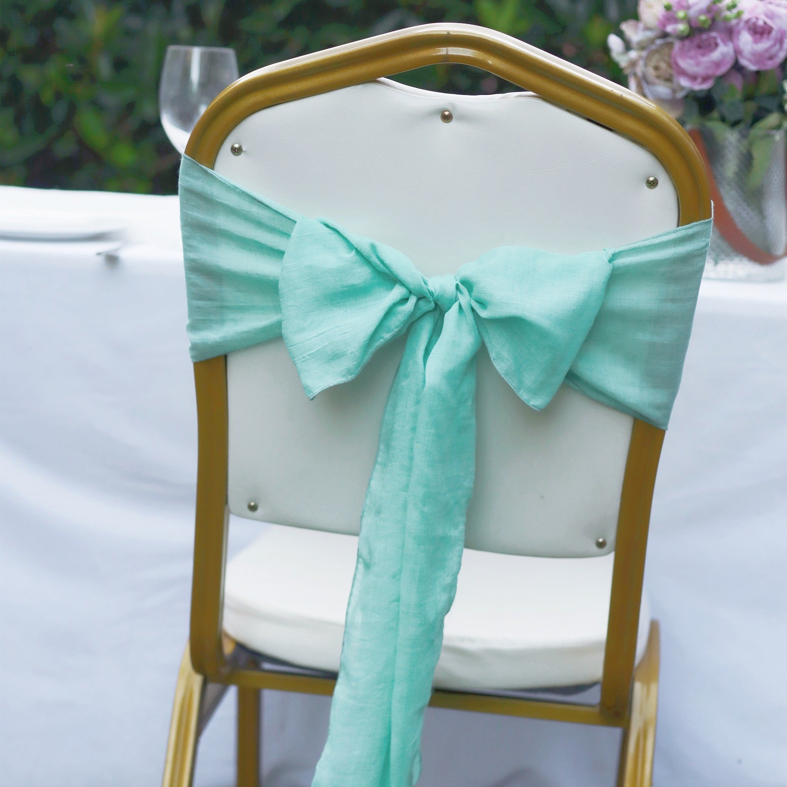 7"x100" Cotton Chair Sash 5Pc Lake Blue