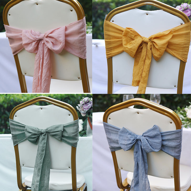 5 Pc Cotton Chair Sashes 7"x100" White