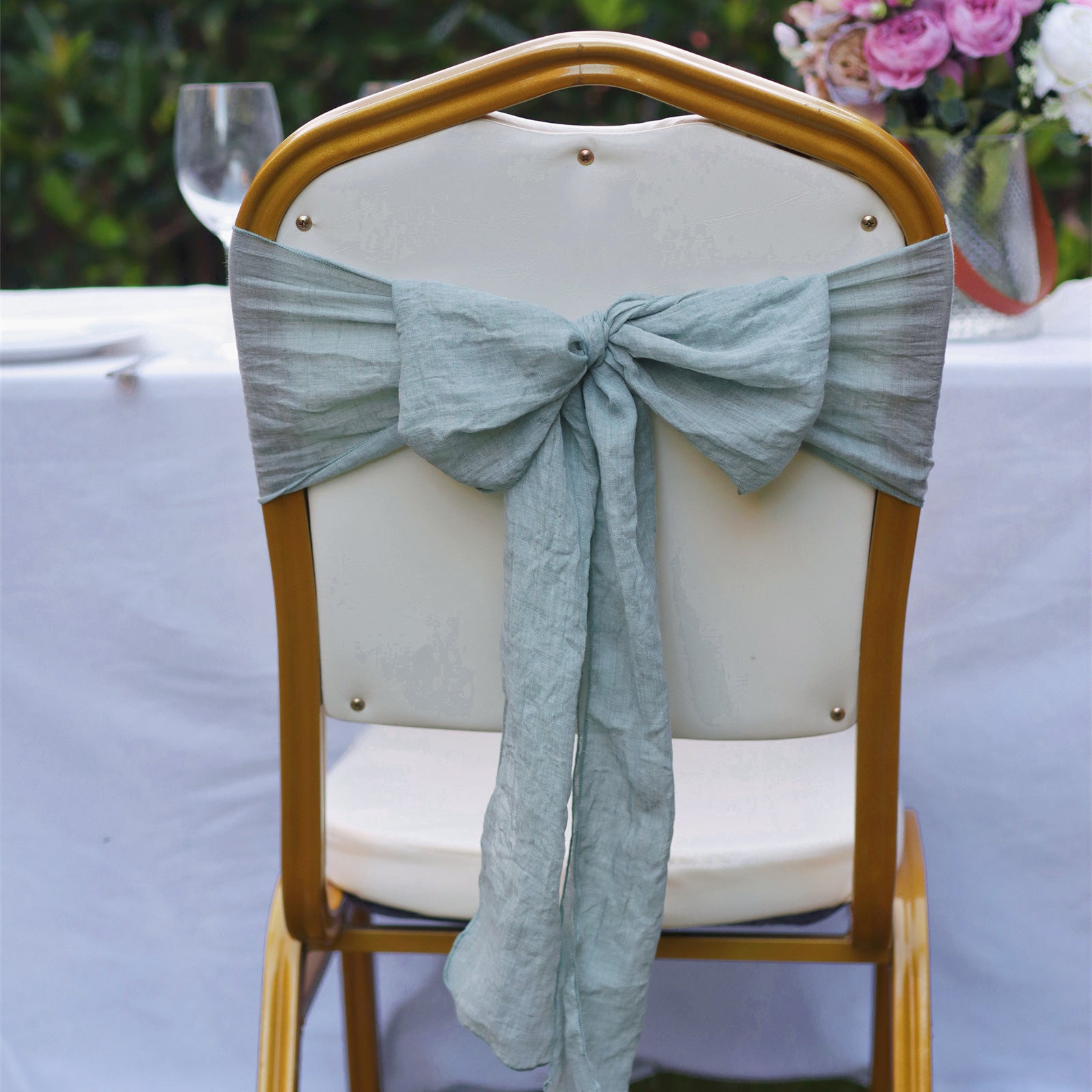 7"x100" Cotton Chair Sash 5Pc Light Green