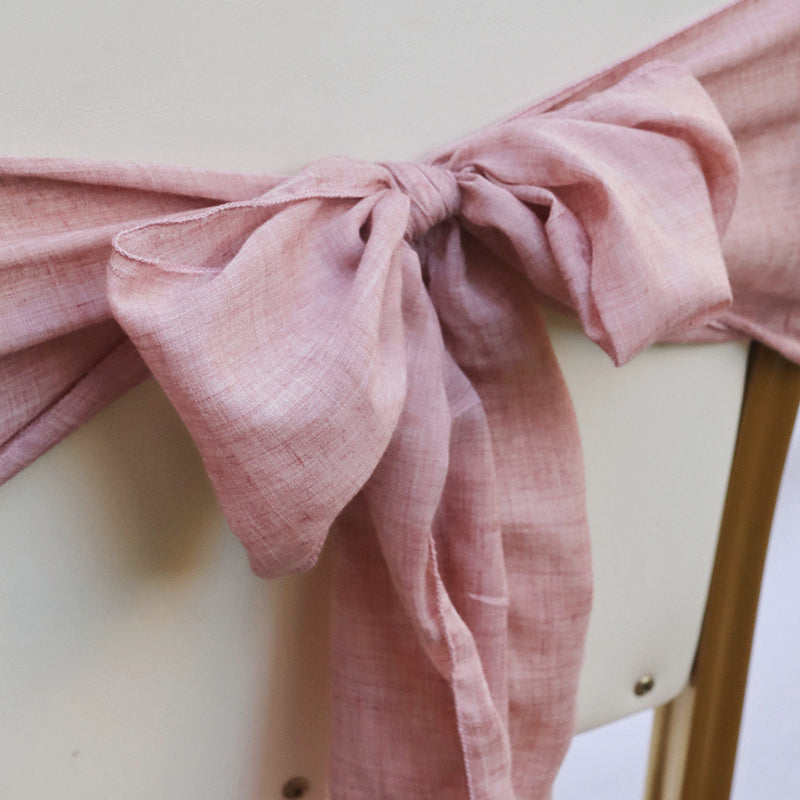 7"x100" Cotton Chair Sash 5Pc Paste Pink