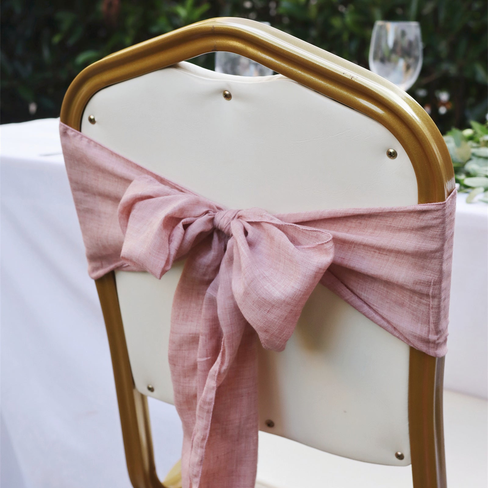 7"x100" Cotton Chair Sash 5Pc Paste Pink