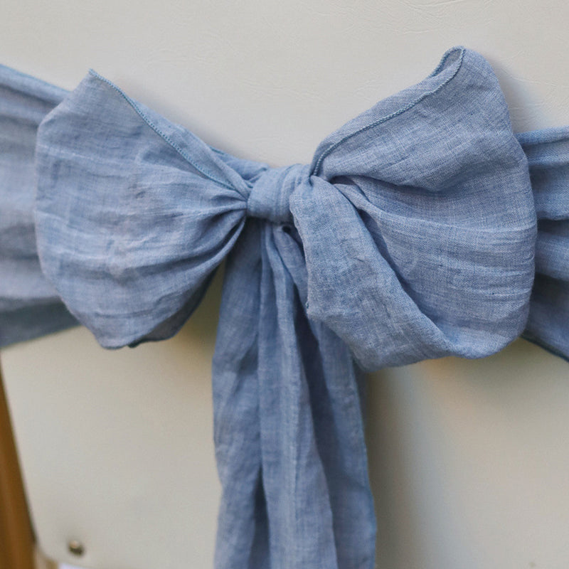 7"x100" Cotton Chair Sash 5Pc Haze Blue