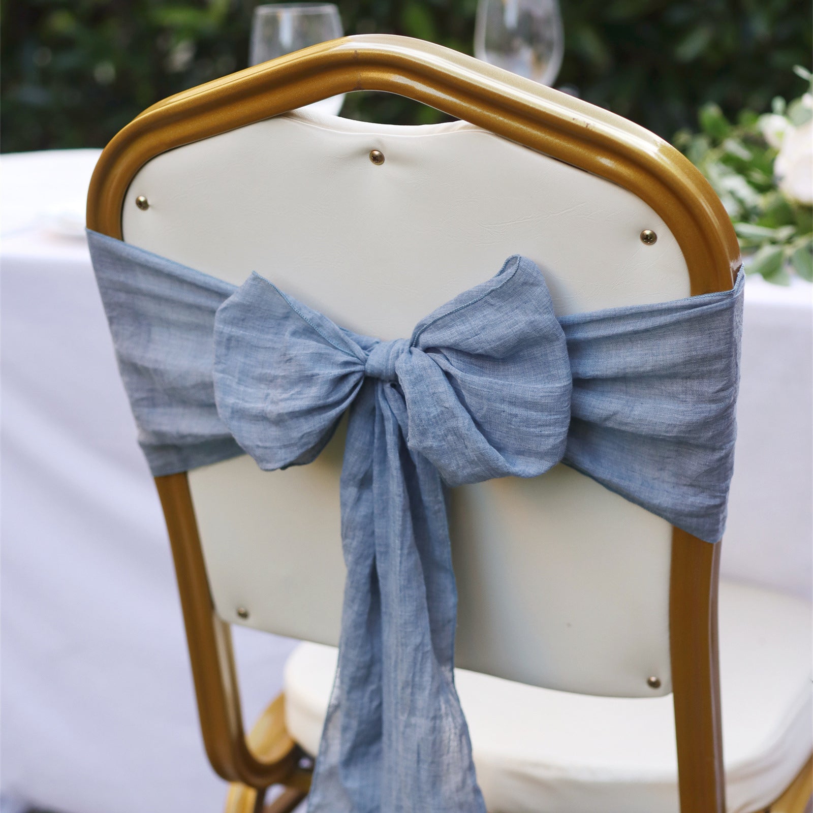 7"x100" Cotton Chair Sash 5Pc Haze Blue