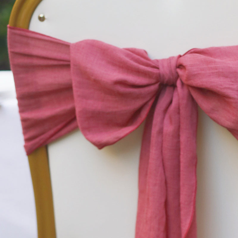 7"x100" Cotton Chair Sash 5Pc Wine Red