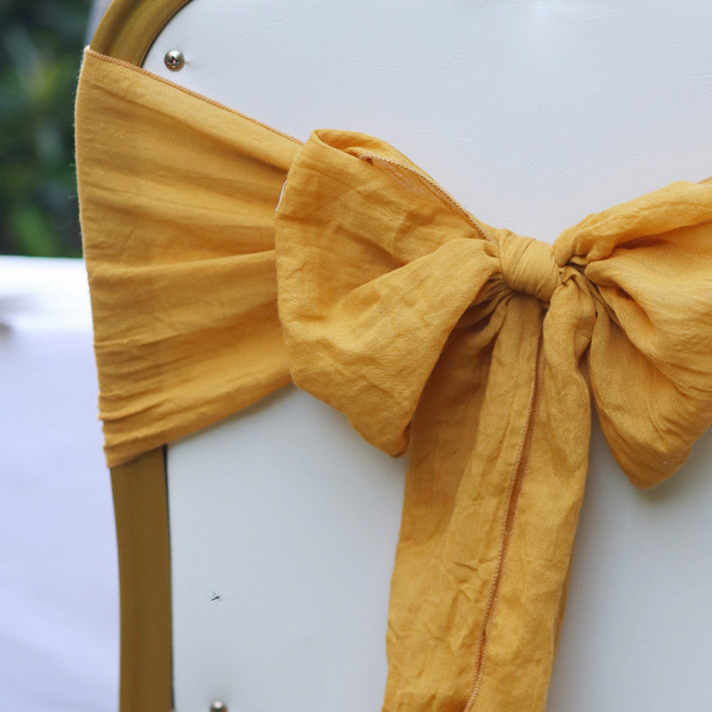 7"x100" Cotton Chair Sash 5Pc Ginger Yellow