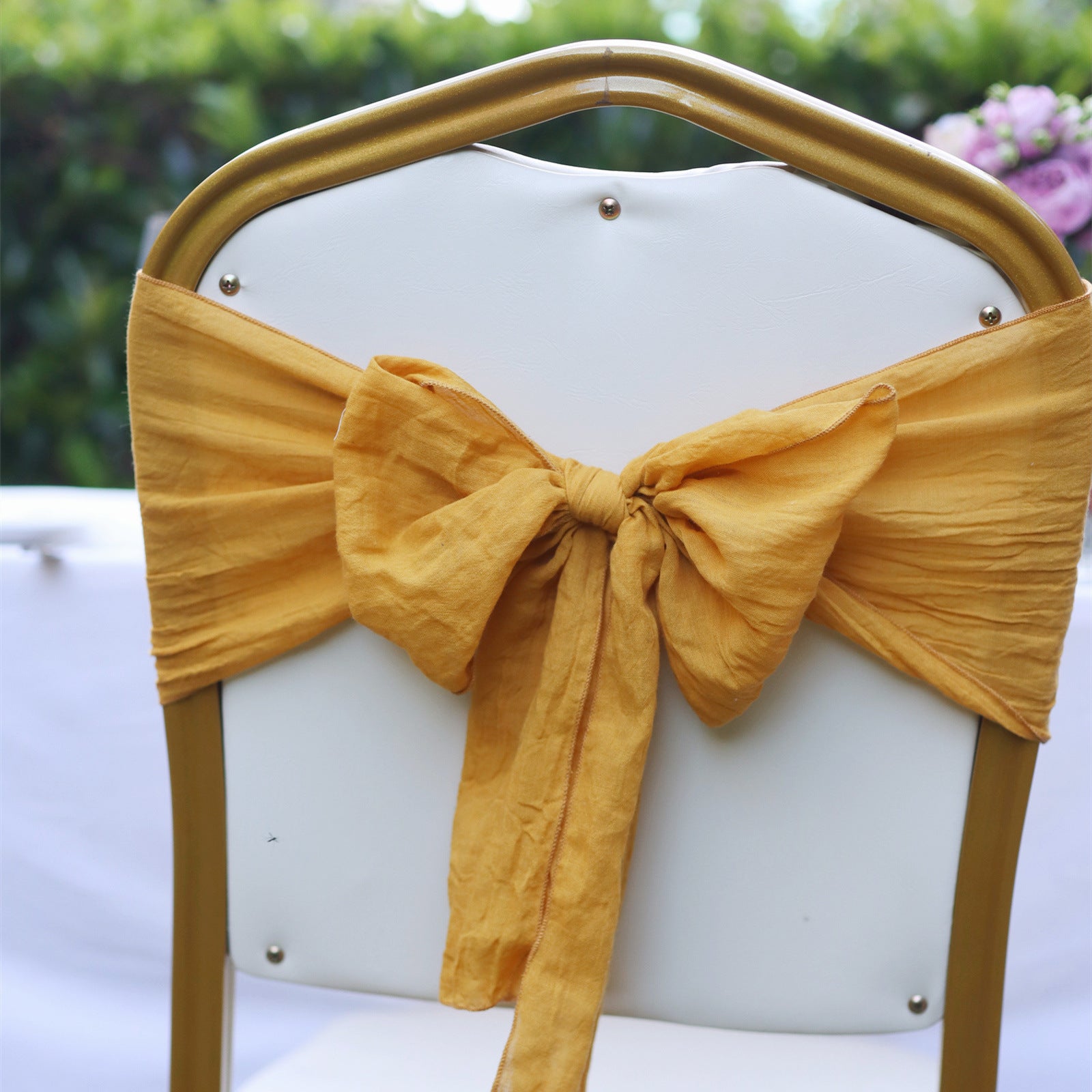 7"x100" Cotton Chair Sash 5Pc Ginger Yellow
