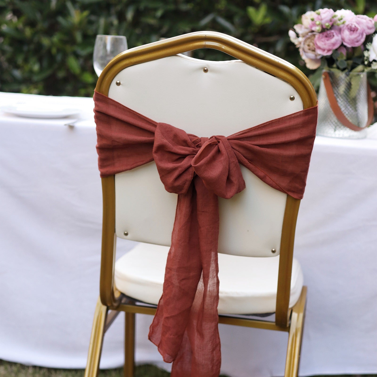 7"x100" Cotton Chair Sash 5Pc Caramel