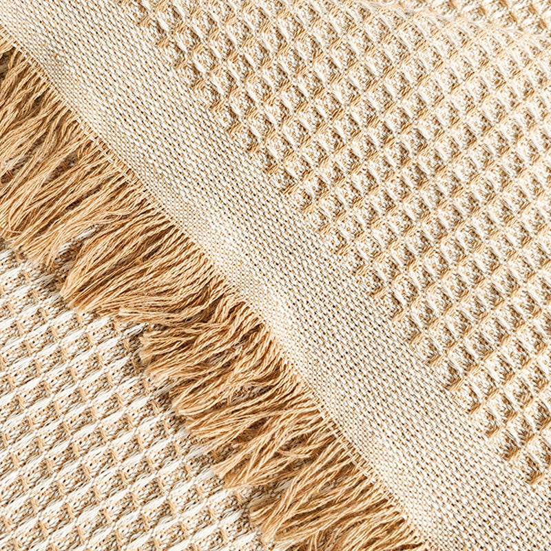 Washable Cotton Linen Tablecloths Fabric Tassel Tablecloth Dust-Proof Table Cover for Home Decoration Everyday Use