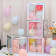 4 Pcs Love Transparent Balloon Boxes Colorful Silver