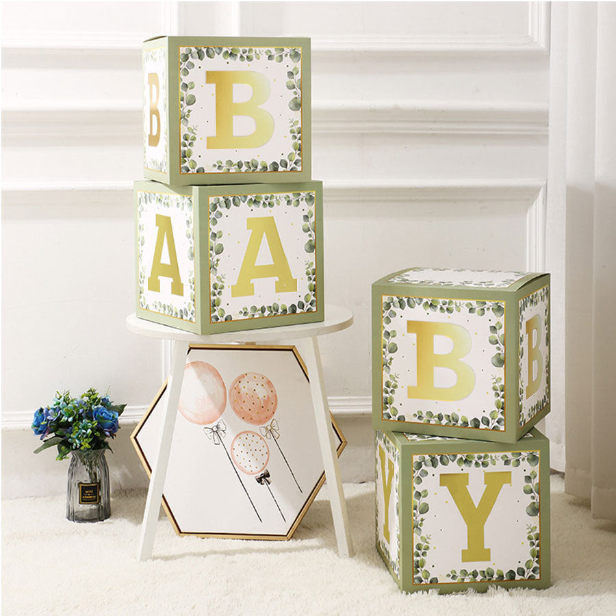 4 Pcs Transparent Balloon Boxes Sage