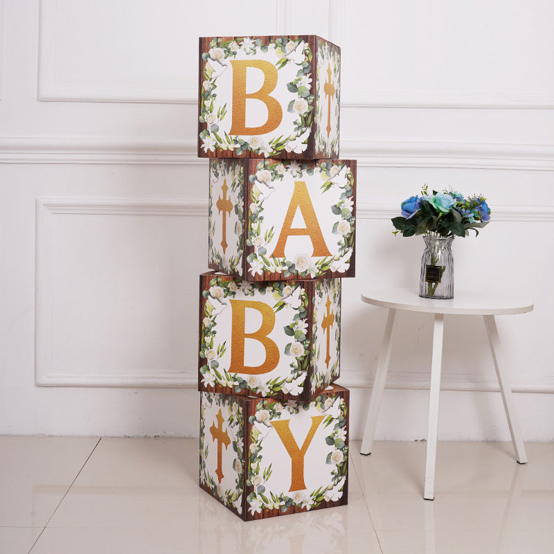 4 Pcs Transparent Balloon Boxes Sage