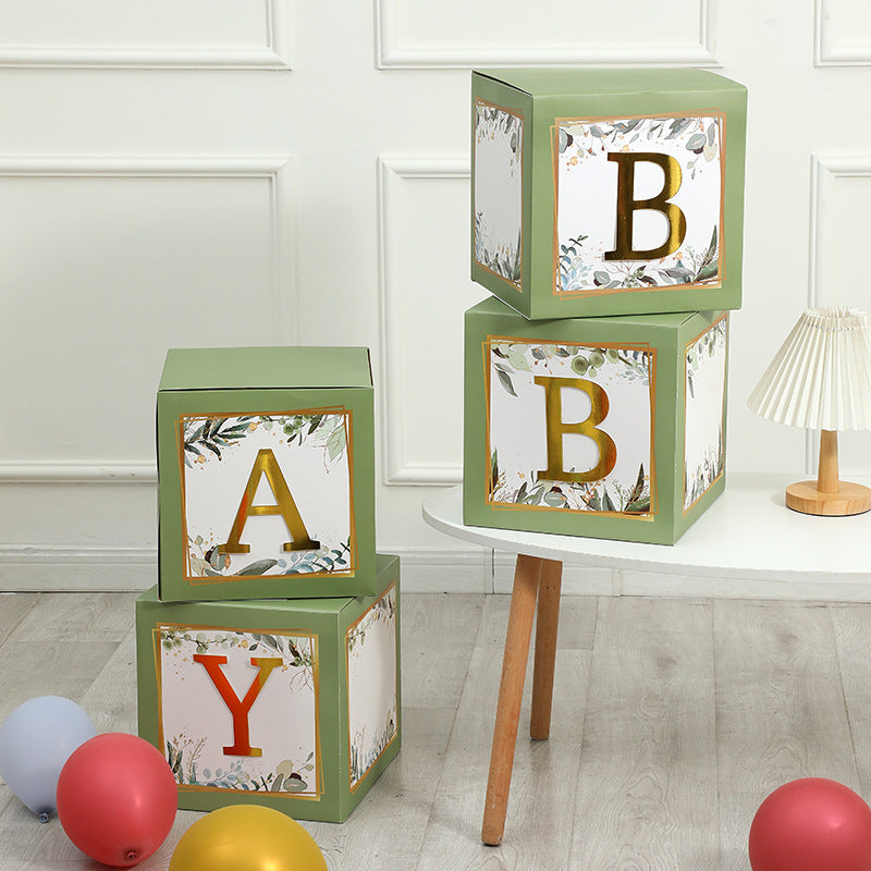4 Pcs Transparent Balloon Boxes Sage