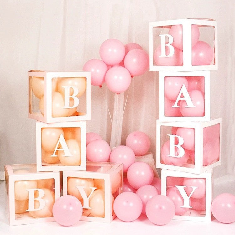 4 Pcs Transparent Balloon Boxes Sage