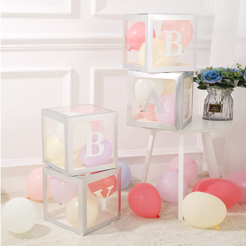 4 Pcs Transparent Balloon Boxes Sage