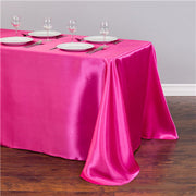 Satin Rectangular 90"x156" Tablecloth Dark Pink