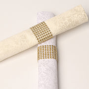 10 Pc/Pk Rhinestone Sash Clip Napkin Ring Gold