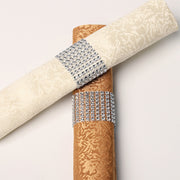 10 Pc/Pk Rhinestone Sash Clip Napkin Ring Silver