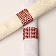 10 Pc/Pk Rhinestone Sash Clip Napkin Ring Red
