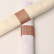 10 Pc/Pk Rhinestone Sash Clip Napkin Ring Orange