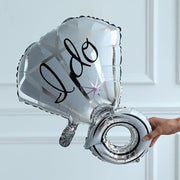 Silver I Do Diamond Ring Mylar Foil Helium Air Balloon 25"