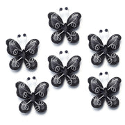 2" Diamond Organza Butterfly Decorations 12 Pc Black