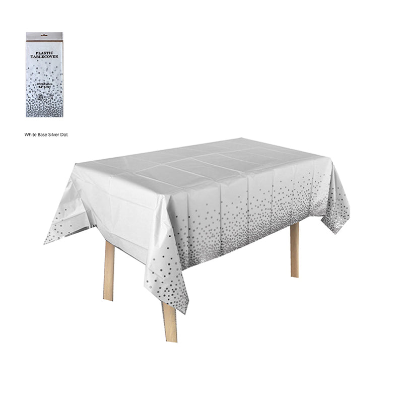 Polka Dot Print Disposable Tablecloth Plastic Rectangular Table Cover for Birthday, Christmas, Halloween Party Decorations 1 Pack