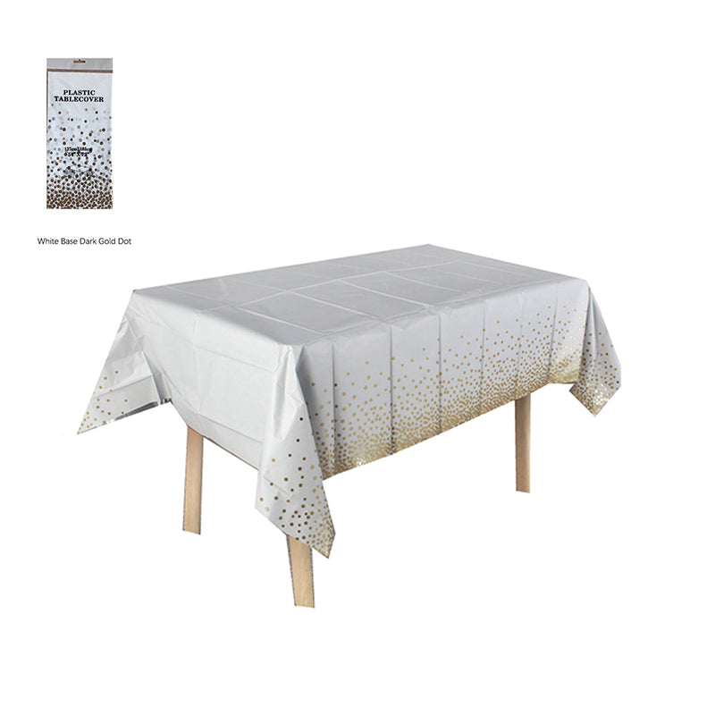 Polka Dot Print Disposable Tablecloth Plastic Rectangular Table Cover for Birthday, Christmas, Halloween Party Decorations 1 Pack