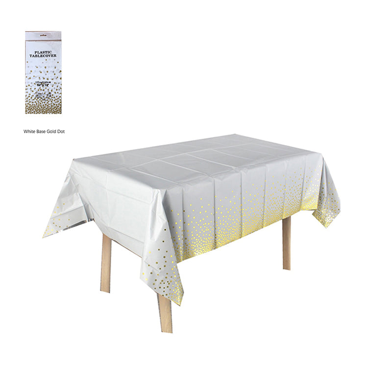 Polka Dot Print Disposable Tablecloth Plastic Rectangular Table Cover for Birthday, Christmas, Halloween Party Decorations 1 Pack