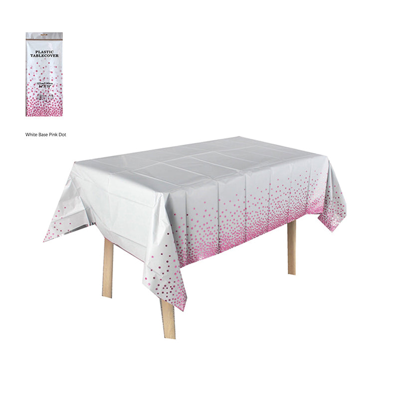 Polka Dot Print Disposable Tablecloth Plastic Rectangular Table Cover for Birthday, Christmas, Halloween Party Decorations 1 Pack