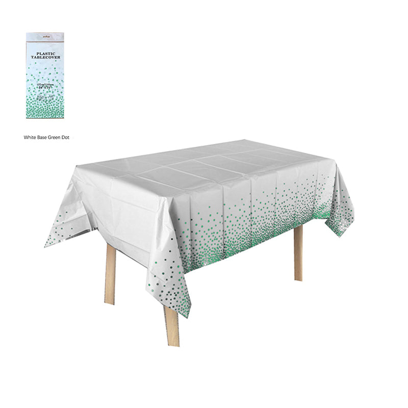 Polka Dot Print Disposable Tablecloth Plastic Rectangular Table Cover for Birthday, Christmas, Halloween Party Decorations 1 Pack