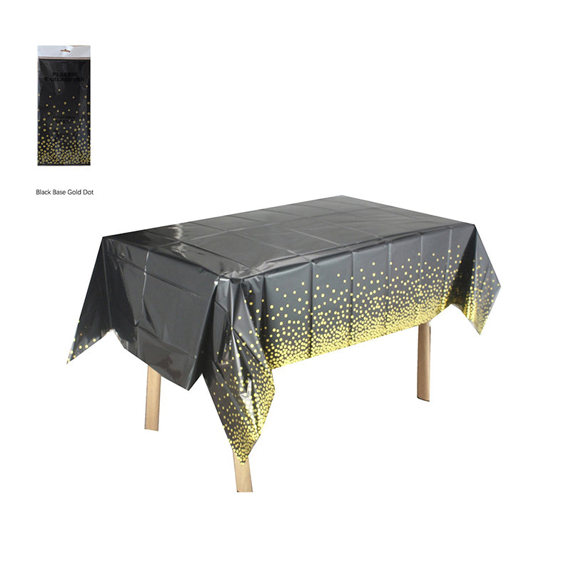 Polka Dot Print Disposable Tablecloth Plastic Rectangular Table Cover for Birthday, Christmas, Halloween Party Decorations 1 Pack
