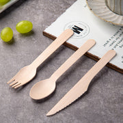 100 Pc Birchwood Spoons 6" Natural Disposable Wooden Cutlery