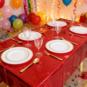 Foil Party Rectangular Tablecloth, 54 x 108 Inches, Shiny Waterproof Plastic Tablecloth, Suitable For Weddings, Anniversaries, Engagements, And Other Occasions.