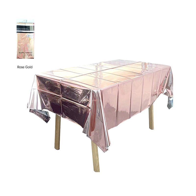 Foil Party Rectangular Tablecloth, 54 x 108 Inches, Shiny Waterproof Plastic Tablecloth, Suitable For Weddings, Anniversaries, Engagements, And Other Occasions.