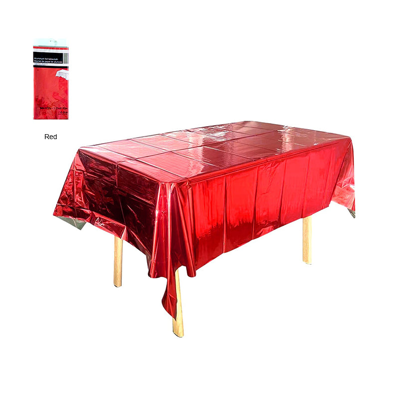 Foil Party Rectangular Tablecloth, 54 x 108 Inches, Shiny Waterproof Plastic Tablecloth, Suitable For Weddings, Anniversaries, Engagements, And Other Occasions.