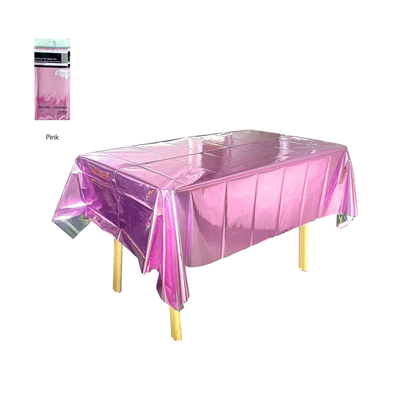Foil Party Rectangular Tablecloth, 54 x 108 Inches, Shiny Waterproof Plastic Tablecloth, Suitable For Weddings, Anniversaries, Engagements, And Other Occasions.