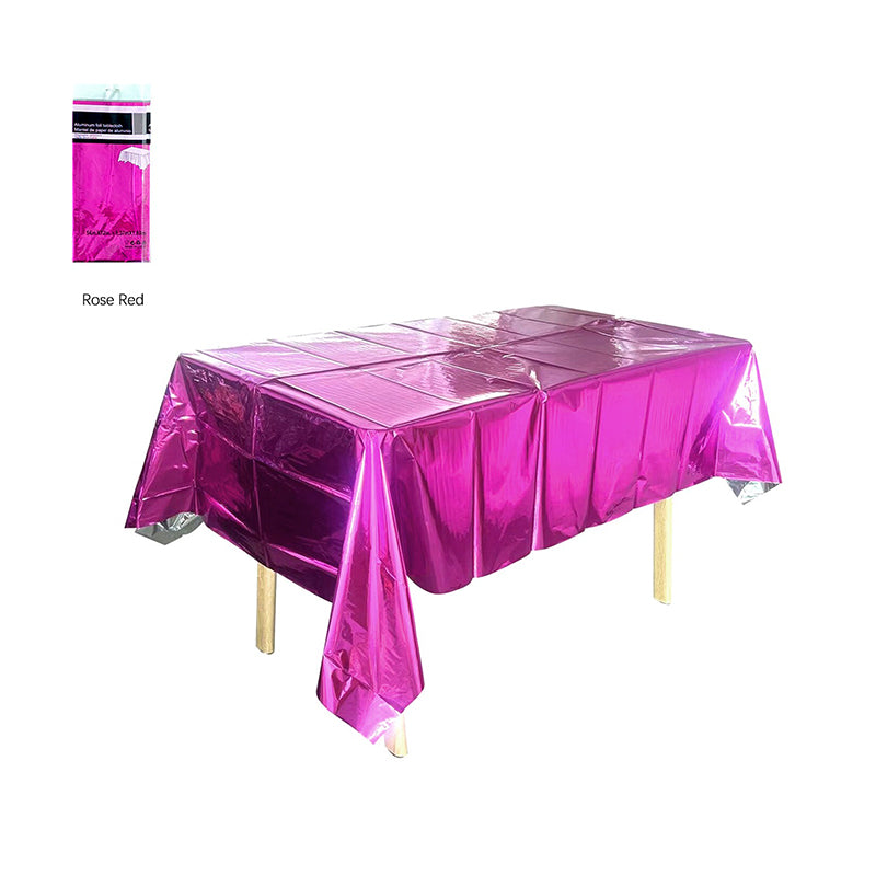 Foil Party Rectangular Tablecloth, 54 x 108 Inches, Shiny Waterproof Plastic Tablecloth, Suitable For Weddings, Anniversaries, Engagements, And Other Occasions.