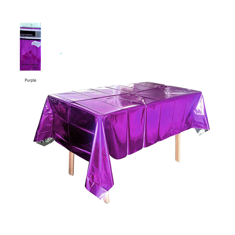 Foil Party Rectangular Tablecloth, 54 x 108 Inches, Shiny Waterproof Plastic Tablecloth, Suitable For Weddings, Anniversaries, Engagements, And Other Occasions.